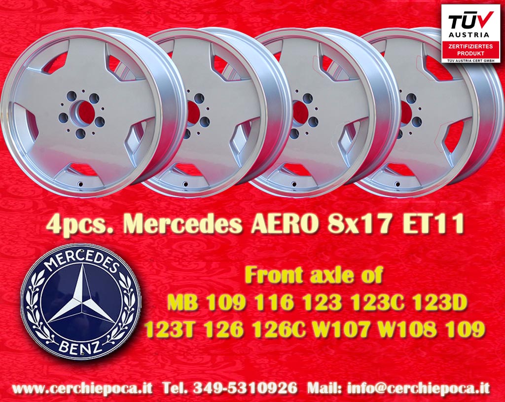 Mercedes Aero Mercedes W 107 108 109 116 123 126  8x17 ET11 5x112 c/b 66.6 mm Wheel