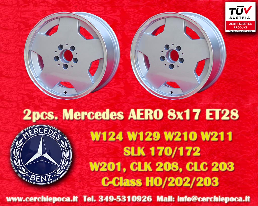 Mercedes Aero Mercedes W124 129 210 211 SLK (170 172) 201 CLK (208) CLC (203) C -Class (HO 202 203)  8x17 ET28 5x112 c/b 66.6 mm Wheel