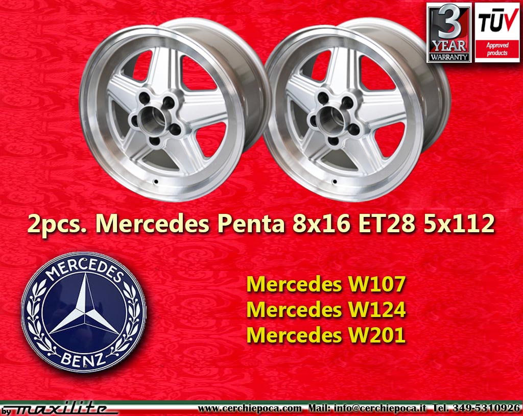 Mercedes Penta Mercedes	1986- w107 W124 W201  8x16 ET28 5x112 c/b 66.6 mm Wheel