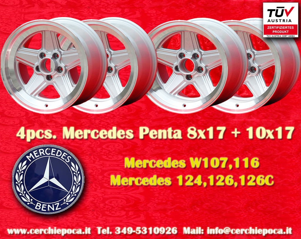 Mercedes Penta Mercedes 123 T, 123 D, 123 C, 123, W 107, 116, 126 C, 126, W 108, 109, W 109  8x17 ET11 5x112 c/b 66.6 mm Wheel