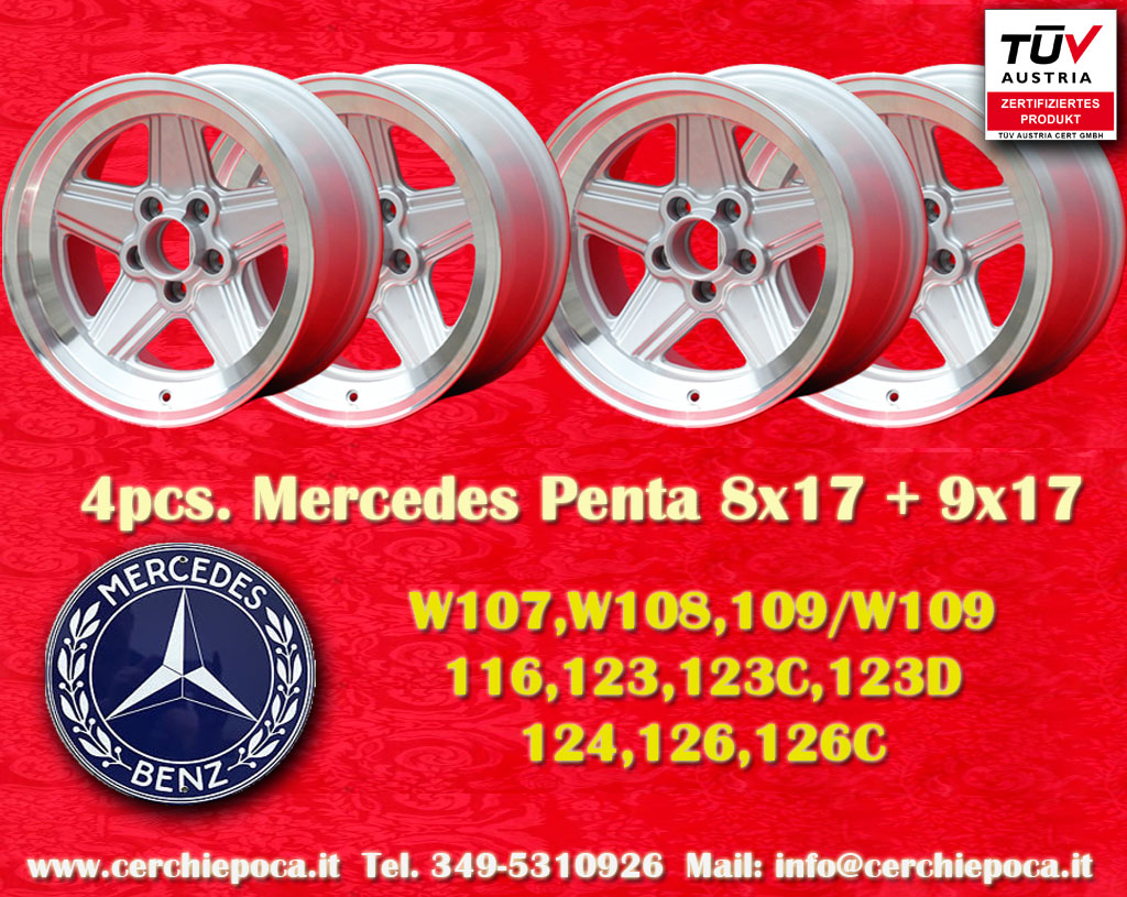 Mercedes Penta Mercedes W 107, W 108, 109 / W 109, 116, 126, 126C, 123, 123C, 123D, 124  9x17 ET12 5x112 c/b 66.6 mm Wheel