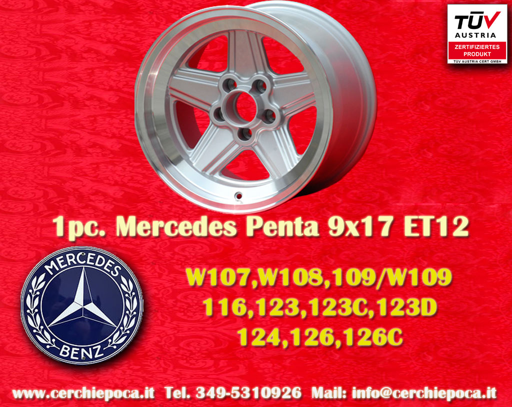 Mercedes Penta Mercedes W 107, W 108, 109 / W 109, 116, 126, 126C, 123, 123C, 123D, 124  9x17 ET12 5x112 c/b 66.6 mm Wheel