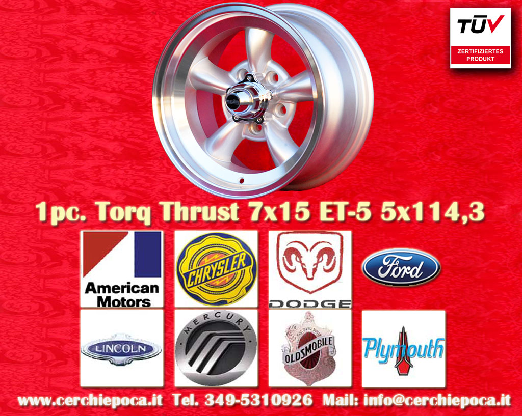 Buick Torq Thrust Buick Skylark  7x15 ET-5 5x114.3 c/b 83.1 mm Wheel
