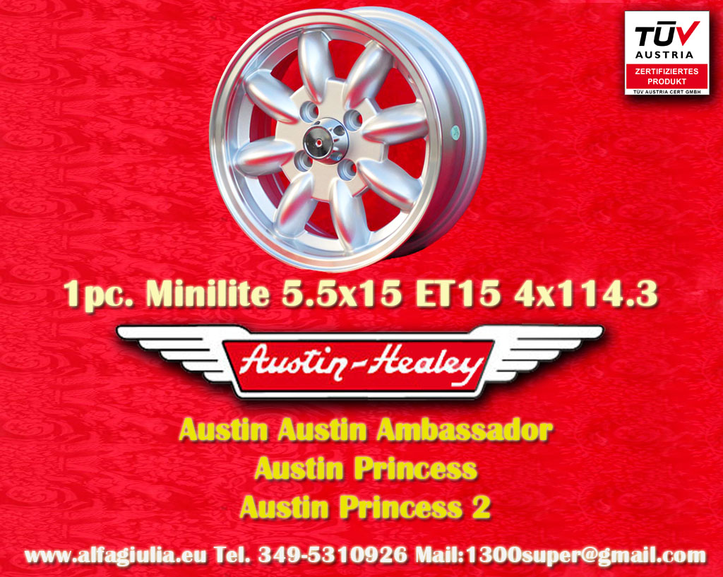 Austin Minilite Austin Princess Ambassador  5.5x15 ET15 4x114.3 c/b 65.1 mm Wheel