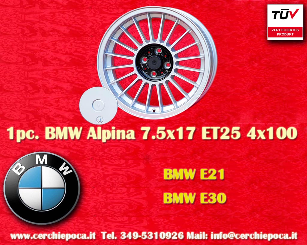 BMW Alpina BMW 1502 2002tii Serie 3 E21 E30 2000 C CS CA New BMW 1500 2000  7.5x17 ET25 4x100 c/b 57.1 mm Wheel