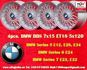 BMW BBS M3 E30 Serie 5: E12, E28, E34, 6 E24, 7 E23, E32, E3, E9  7x15 ET18 5x120 c/b 72.6 mm Wheel