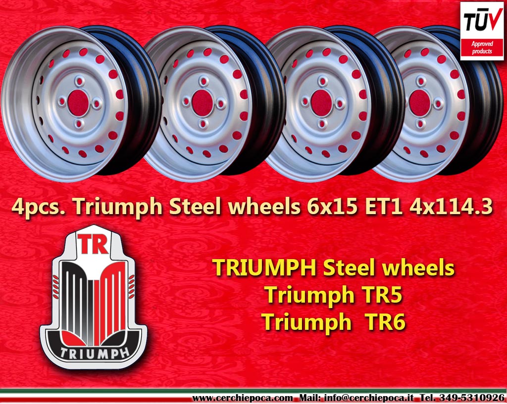 Triumph Steel Triumph TR5 TR6  6x15 ET1 4x114.3 c/b 76.6 mm Wheel