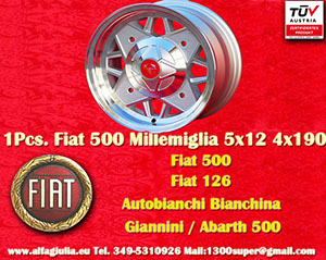 Fiat Millemiglia Fiat 125 500 4x190  5x12 ET20 4x190 c/b N/A mm Wheel