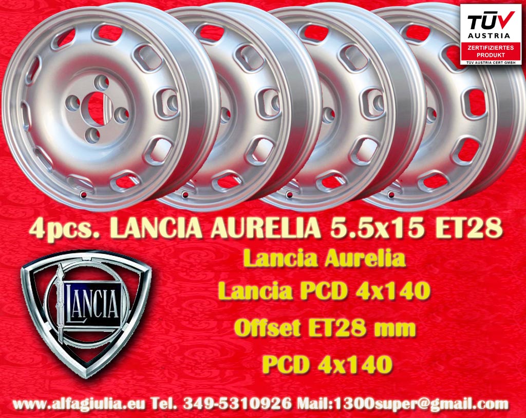 Lancia Tecnomagnesio Lancia Aurelia serie 1 2 3  5.5x15 ET28 4x145 c/b 98.1 mm Wheel