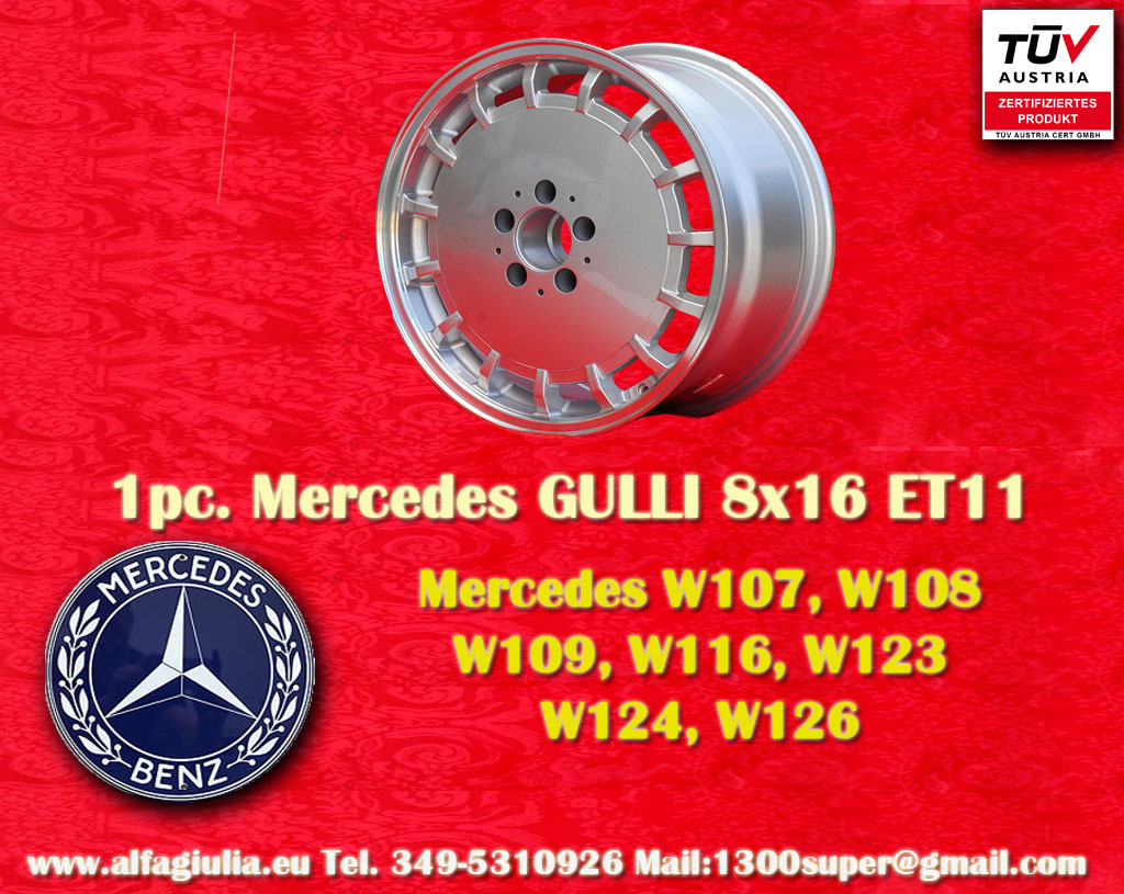 Mercedes Aero Mercedes R/C107 W108 W109 W116 123 124 126  8x16 ET11 5x112 c/b 66.6 mm Wheel