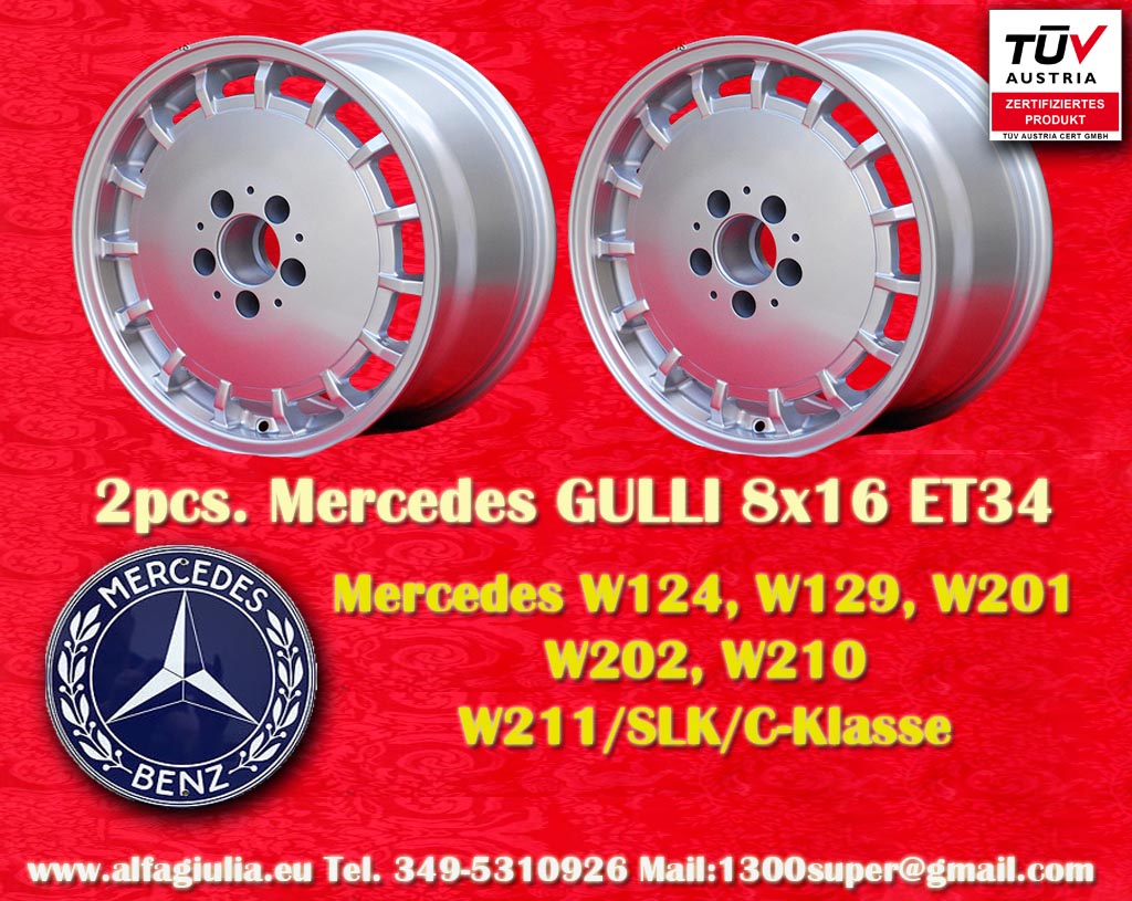 Mercedes Aero Mercedes W124 129 210 211 SLK 170 172 201 CLK 208 CLC 203 CLA 117 Classe C (HO 202 203) Classe A (169 176)  8x16 ET34 5x112 c/b 66.6 mm Wheel