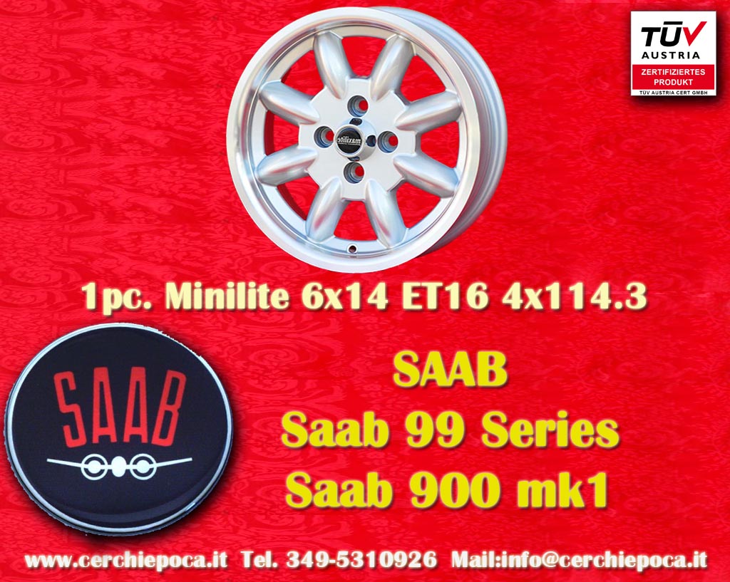 Saab Minilite 99  6x14 ET16 4x114.3 c/b 76.6 mm Wheel