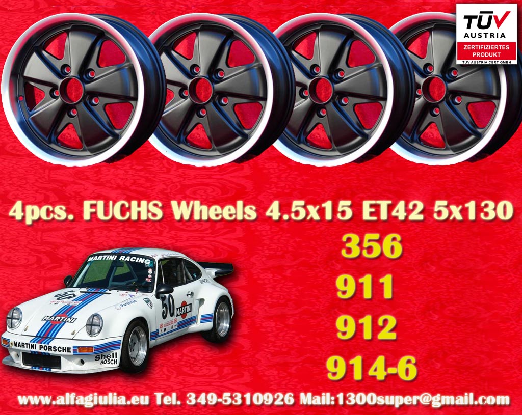 Porsche Fuchs Porsche 356 911 912 914-6  4.5x15 ET42 5x130 c/b 71.6 mm Wheel