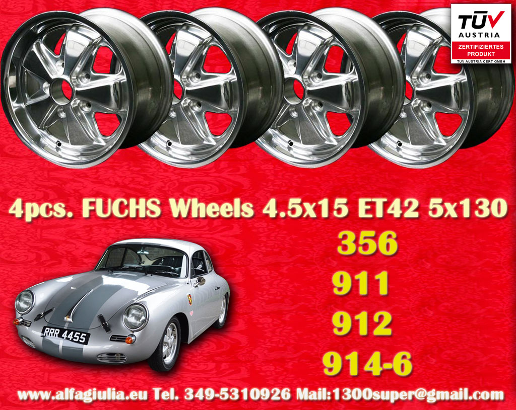 Porsche Fuchs Porsche 356 911 912 914-6  4.5x15 ET42 5x130 c/b 71.6 mm Wheel