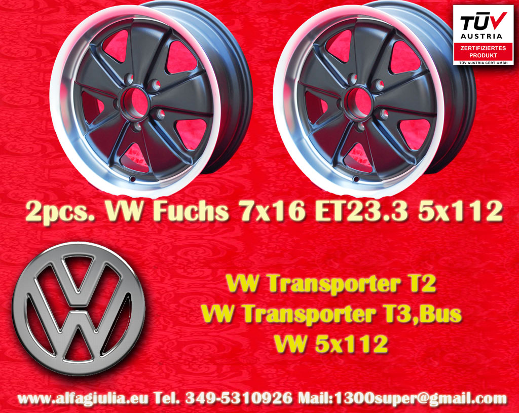 Volkswagen Fuchs VW T2 T2B T3  7x16 ET23.3 5x112 c/b 71.6 mm Wheel