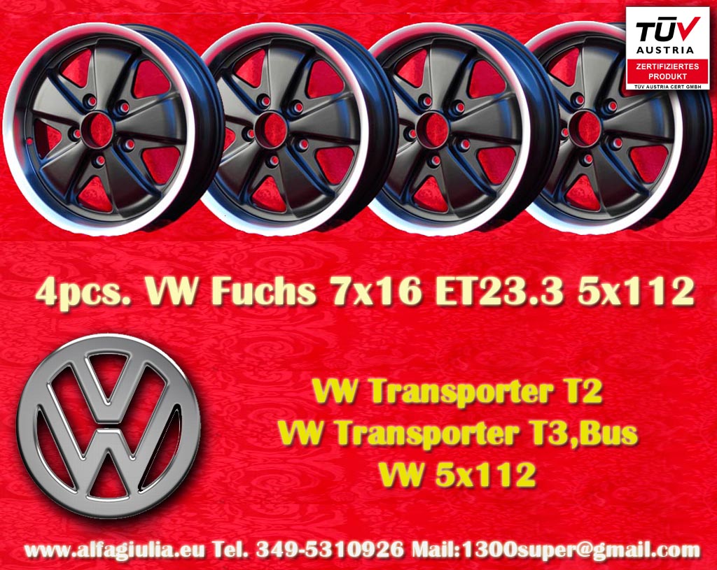 Volkswagen Fuchs VW T2 T2B T3  7x16 ET23.3 5x112 c/b 71.6 mm Wheel