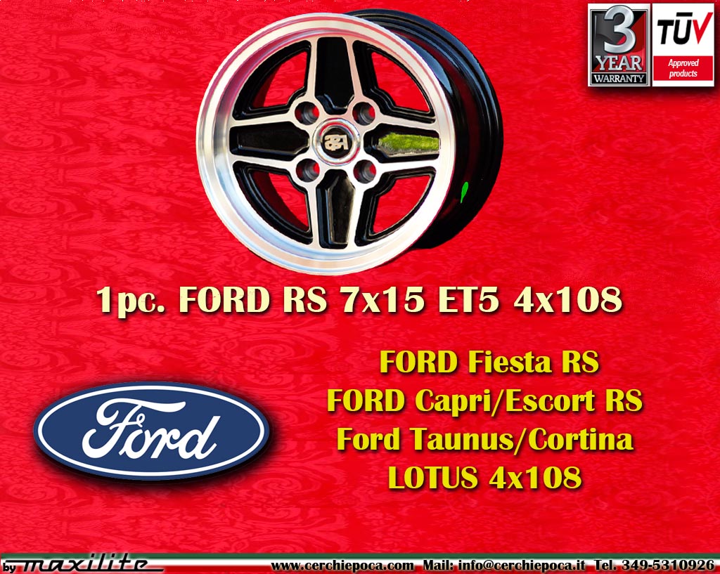 Ford RS Ford Escort Capri Taunus Cortina Anglia  7x15 ET5 4x108 c/b 63.4 mm Wheel