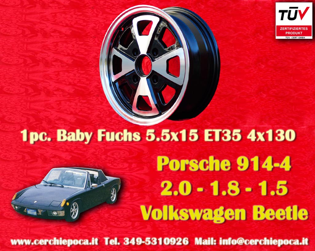 Porsche Baby Fuchs Porsche 914-4 1.7 1.8 2.0  5.5x15 ET35 4x130 c/b 71.6 mm Wheel