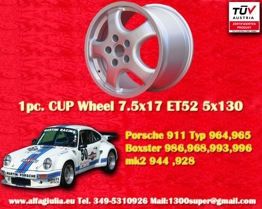 Porsche Cup Porsche 911  7.5x17 ET52 5x130 c/b 71.6 mm Wheel