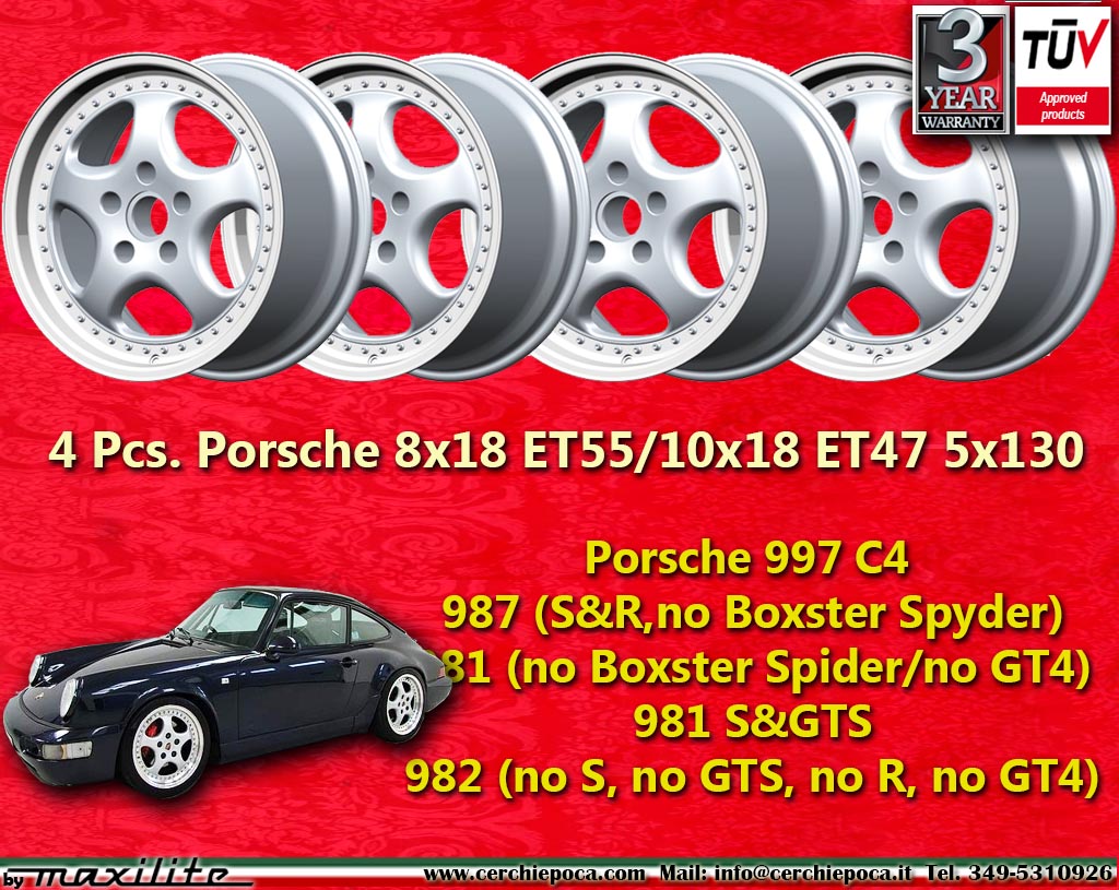 Porsche Speedline 997 C4, 987, 981, 982, 997, 964, 964 Cup/RS, 986, 968, 944, 928  8x18 ET55 5x130 c/b 71.6 mm Wheel