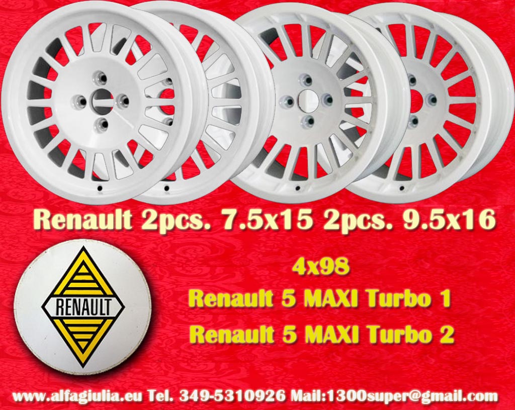 Renault Alpine R4 R5 R6 Rodeo  7.5x15" / 9.5x16 ET02 / ET-45 4x98 c/b  Wheel