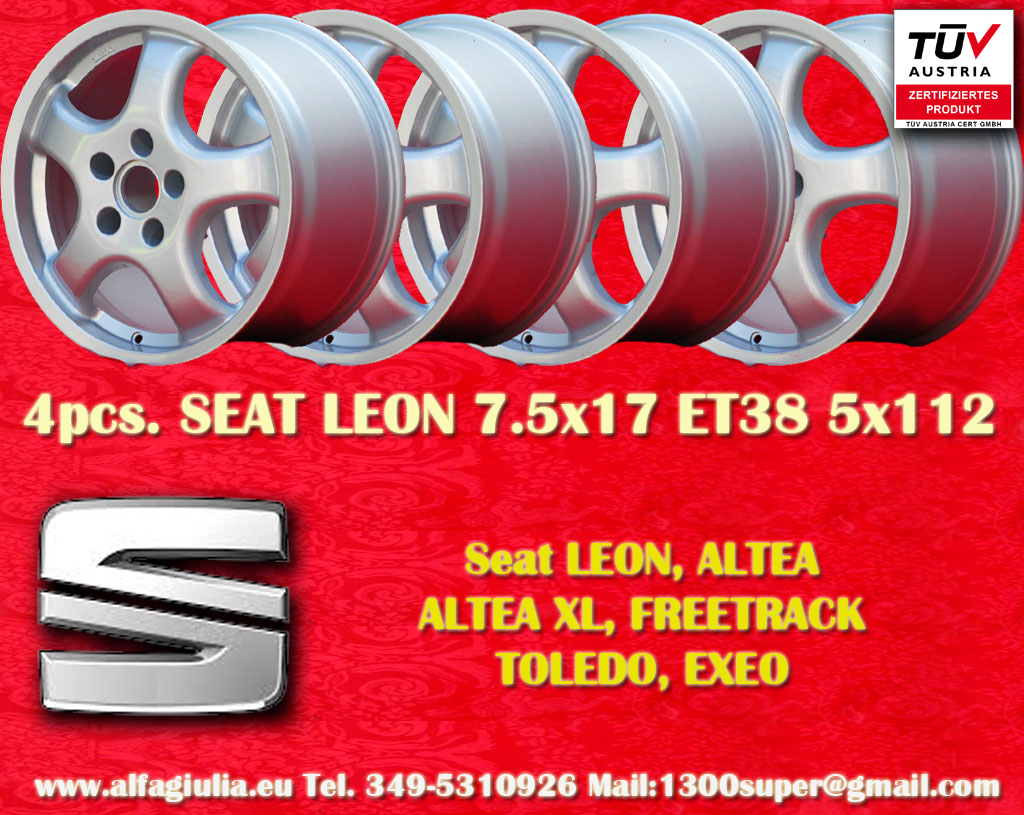 Seat Cup LEON ALTEA ALTEA XL FREETRACK TOLEDO EXEO  7.5x17 ET38 5x112 c/b 57.1 mm Wheel