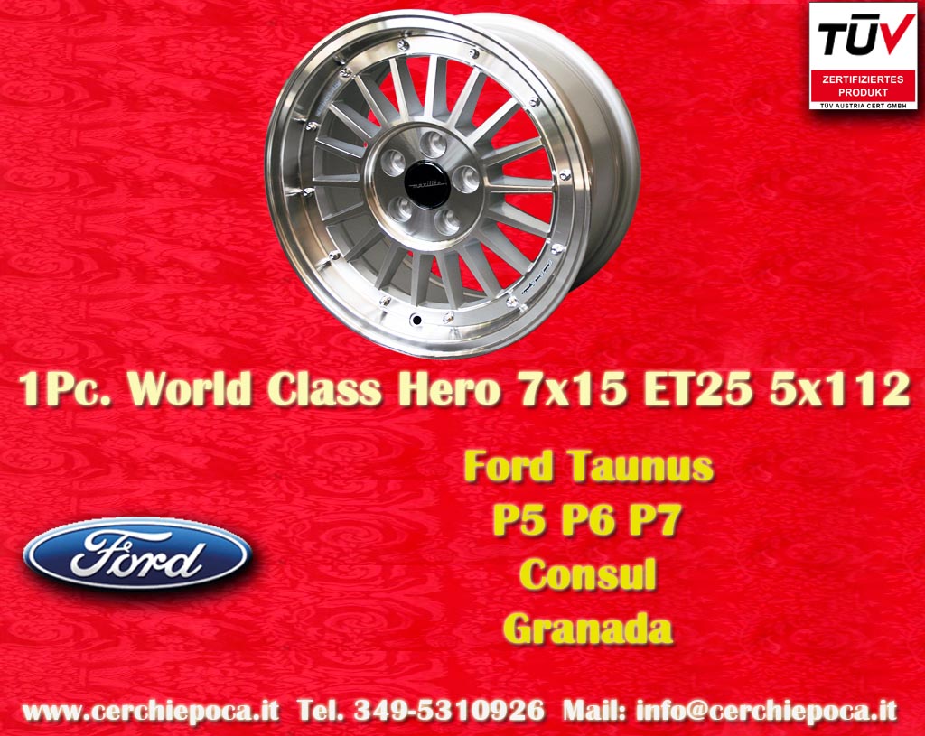 Ford WCHE Ford Taunus Granada Consul  7x15 ET25 5x112 c/b 66.6 mm Wheel